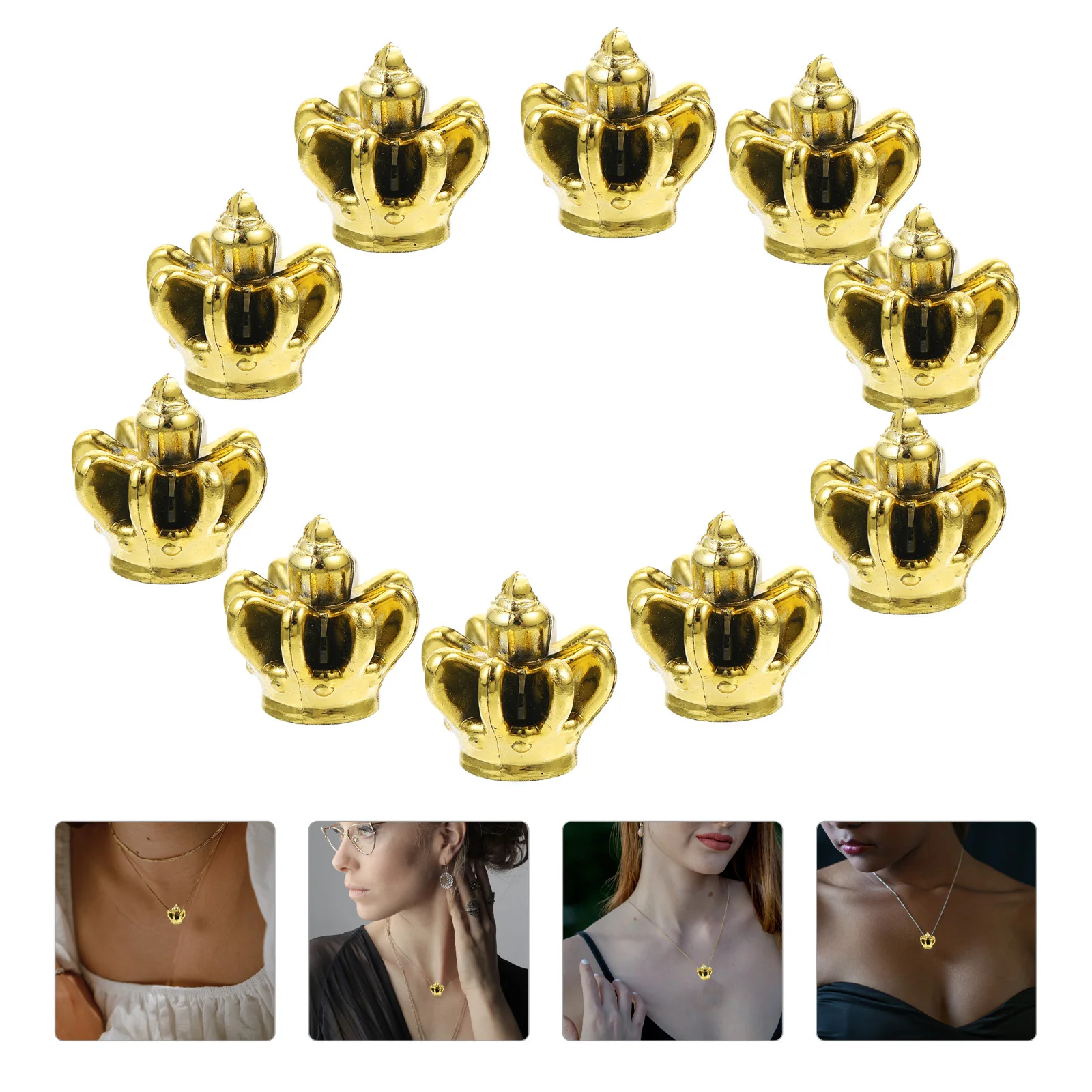 10 ciondoli creativi a forma di corona per accessori di gioielli fai da te, perline a forma delicata, decorazione regalo ideale per gli amici amanti