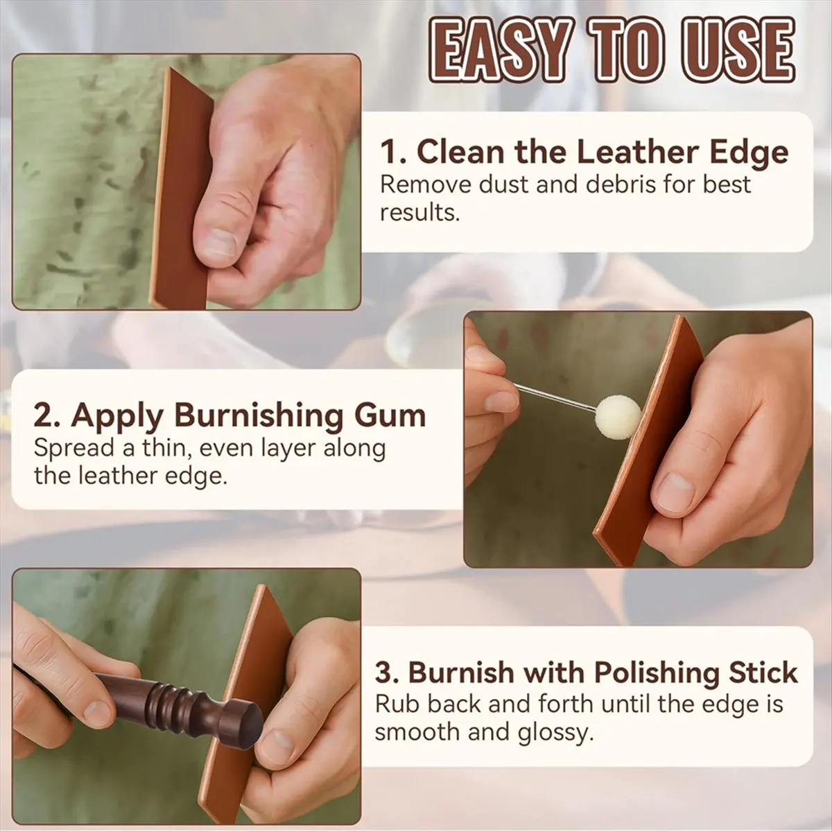 【2026 TOP Global】▼△◑2 Pcs PU Burnish Kit,150g Burnishing- and Sandalwood Polishing Stick, Polished Grinding Tool for Burnishing