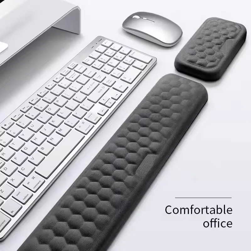 Mouse Pad Memory Foam Mouse Mat Keyboard Mouse Pad Set Ergonomic Wrist Pad Mice Mat For Office Home Computer Laptops Mouse Pad