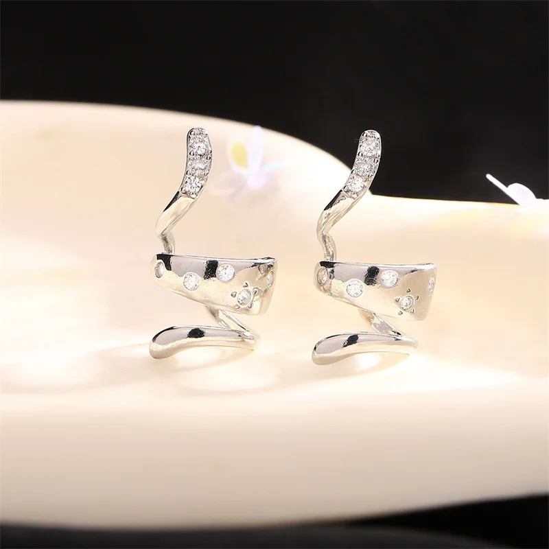 1Pcs Vintage Zircon Snake Shape Ear Cuff Earrings Non-Piercing Cuff Ear Clip Earring For Men Women Jewelry e1533 - view 4