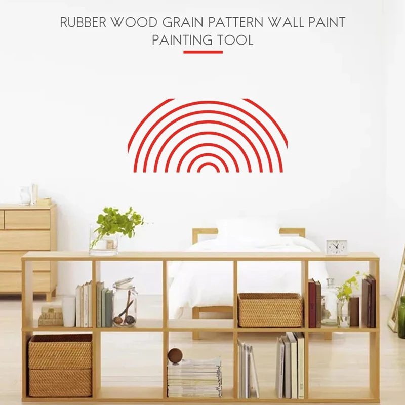 Wood Graining Tool Set for Wall Painting Decoration, Rubber Pattern, DIY, 4pcs