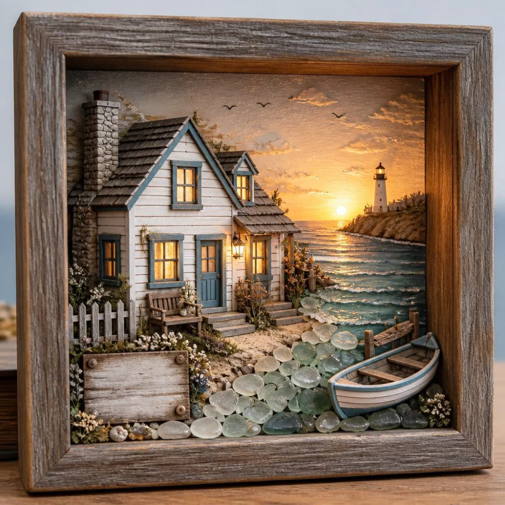 Modern Wooden Sea Glass Night - Lighting Home Decor Ideas ulasan dan harga