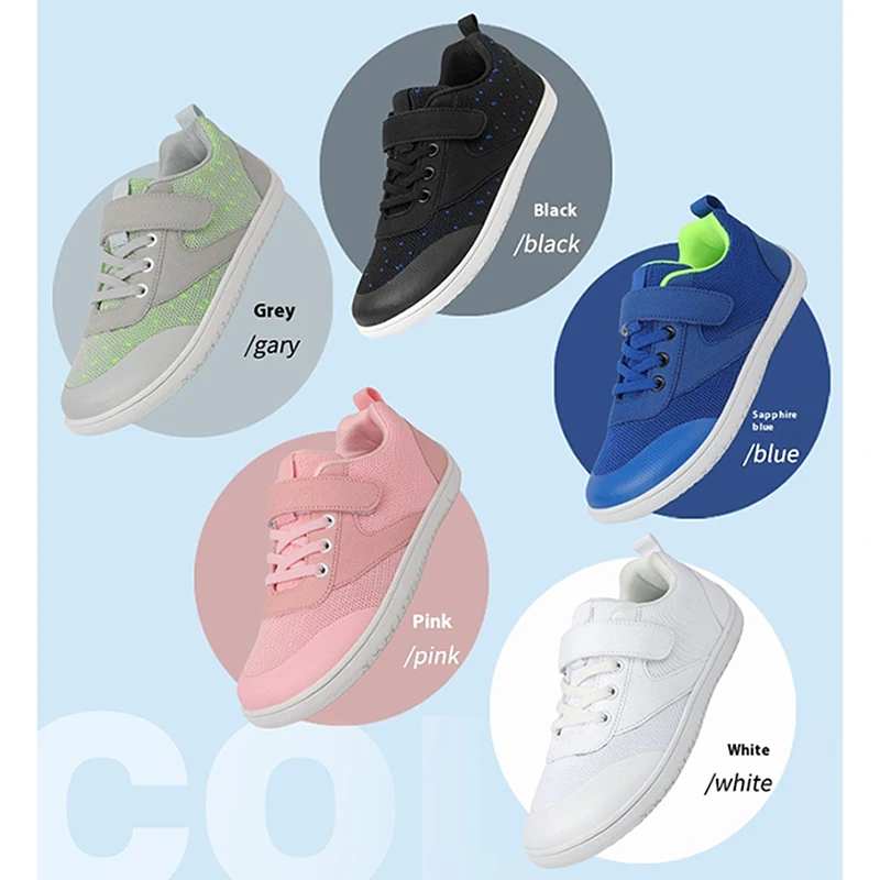 New Boys Girls Sneakers Kids Wide Barefoot Shoes Naturally Splay Shoes Toddler Little Big Kid New children's wide version anti