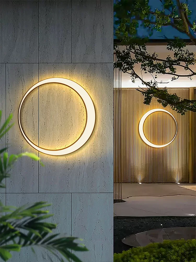 Garden dressing room deco Outdoor Moon Light LED strip Waterproof Courtyard Wall Lamp for Villa veranda bathroom Wall fixtures