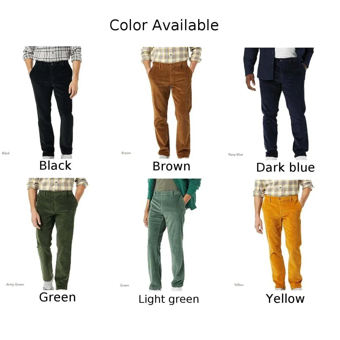 Fashion Men\'s Corduroy Cord Pants Formal Pants Casual Retro Solid Color Jogger Man Trousers Pants Clothing