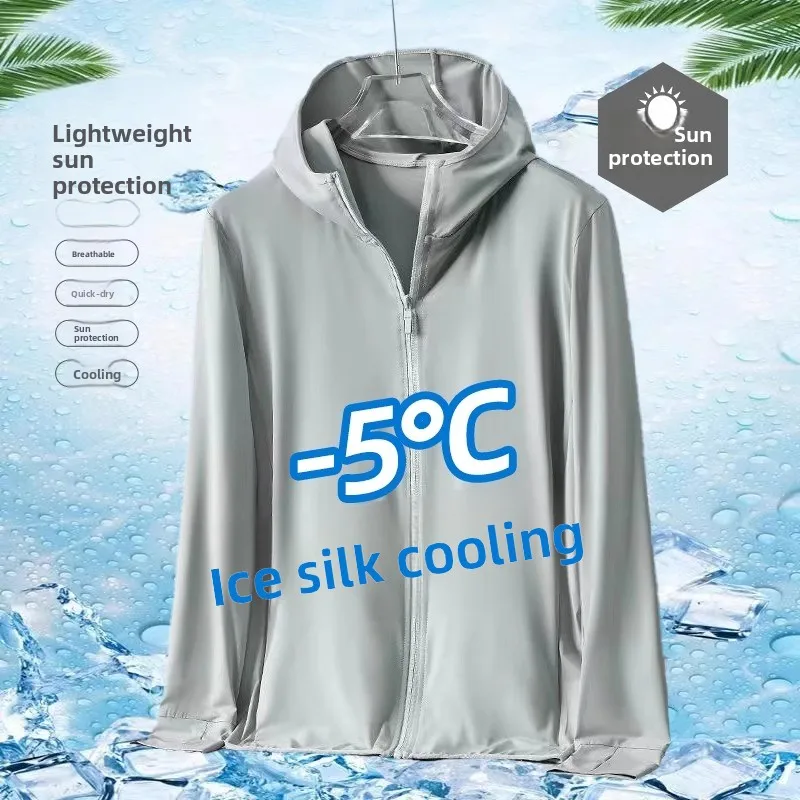 

New Ice Silk Women's UV Protection Clothing Loose Fit Outdoor Sports Sunscreen Clothes Large Size Summer Fashionable