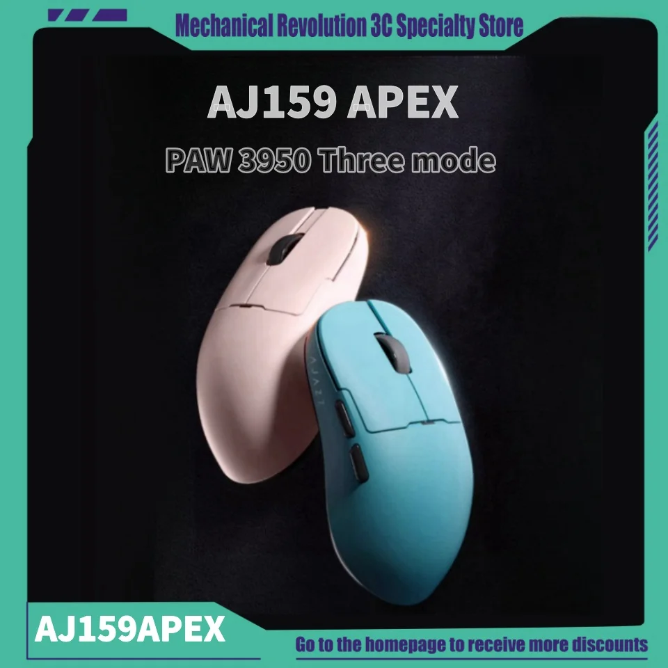 2024 New Ajazz Aj159apex E-Sports Mouse Wireless Three Mode Paw3950 8000hz Rate Of Return Gaming Mouse With Seat Charged