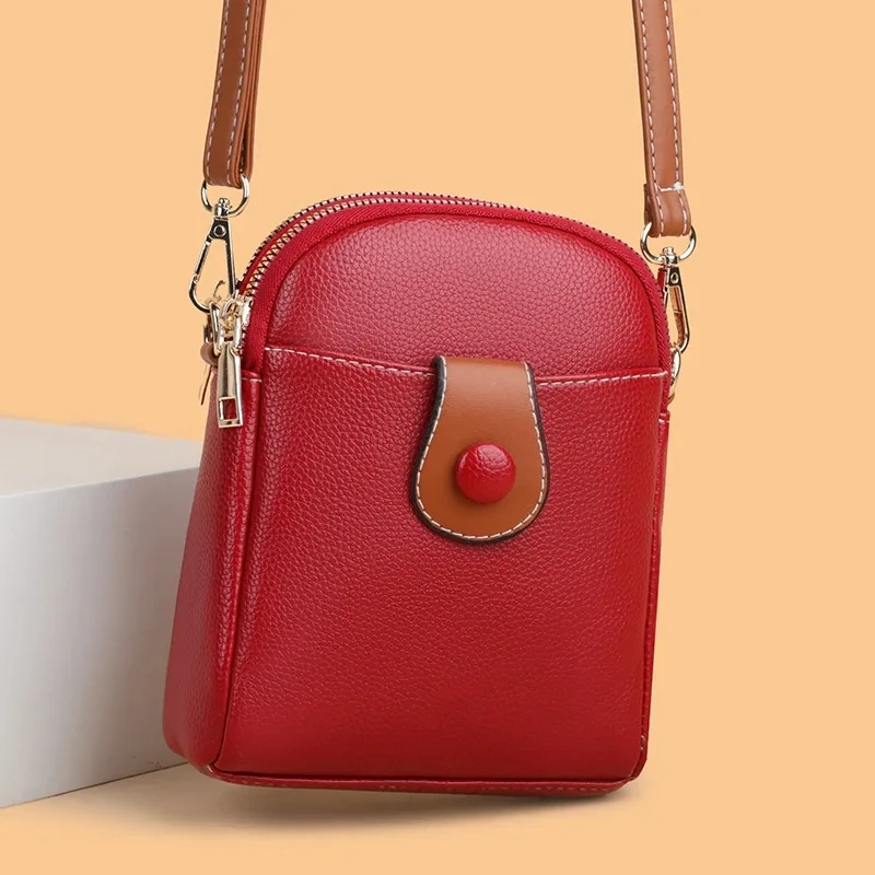 PU Leather Shoulder Satchel For Lady Soild Color Small Phone Purse and Handbag Women Luxury Design Crossbody Bags Bolsa