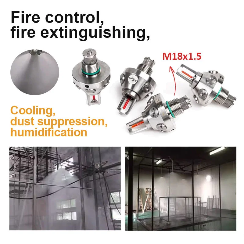 304 Stainless Steel High Pressure Closed Type Water Mist Fire Sprinkler, Automatic Fire Extinguishing Nozzle for Data Center