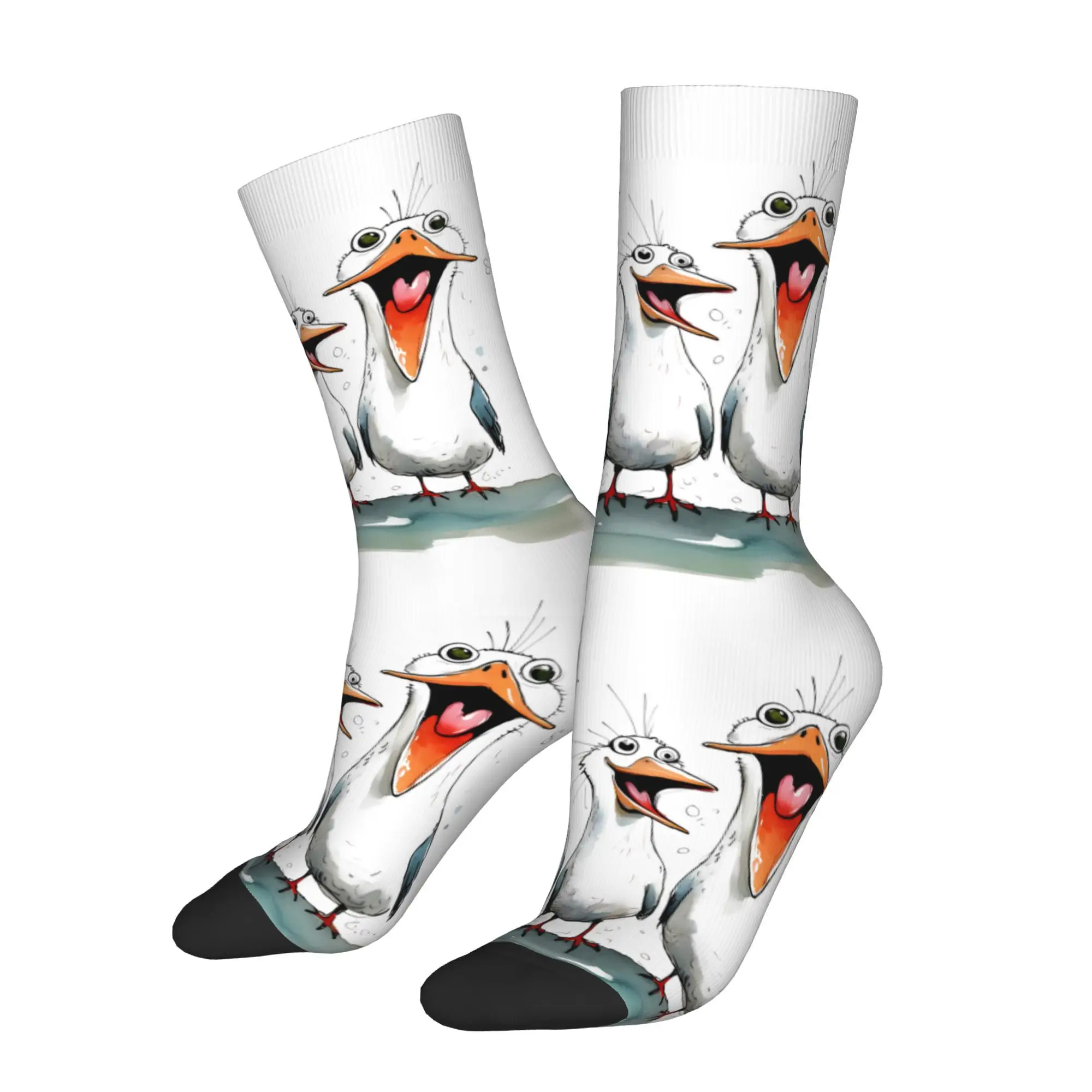 

Мужские носки из полиэстера с принтом «Три счастливые смеющиеся чайки»