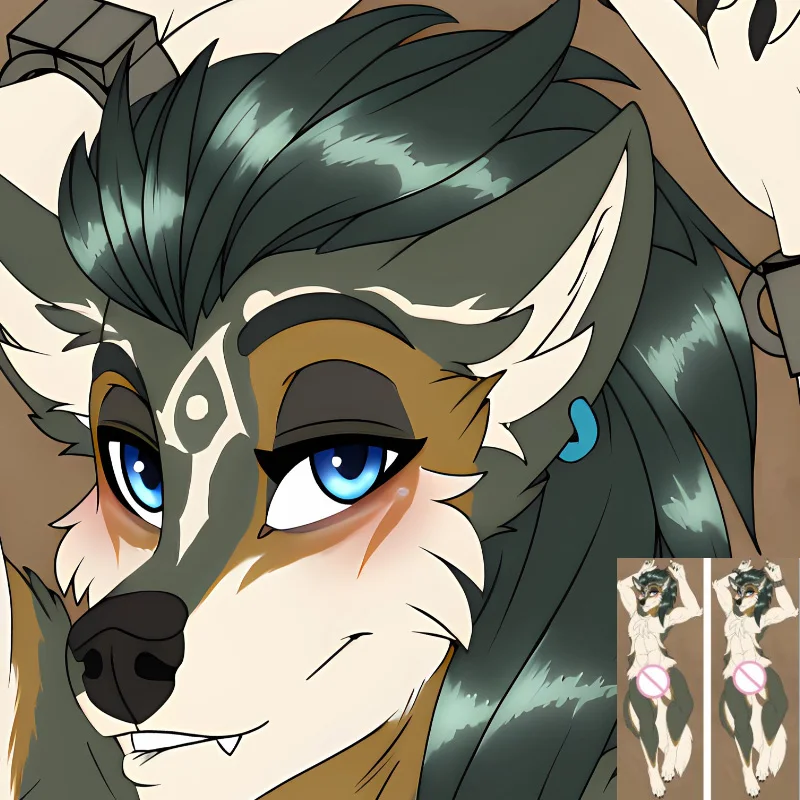 

Dakimakura Anime Fluffy Furry Orcus Linkwolf Pillowcase Double-sided Print Hugging Body Bed Pillow Cover Case Dropshipping