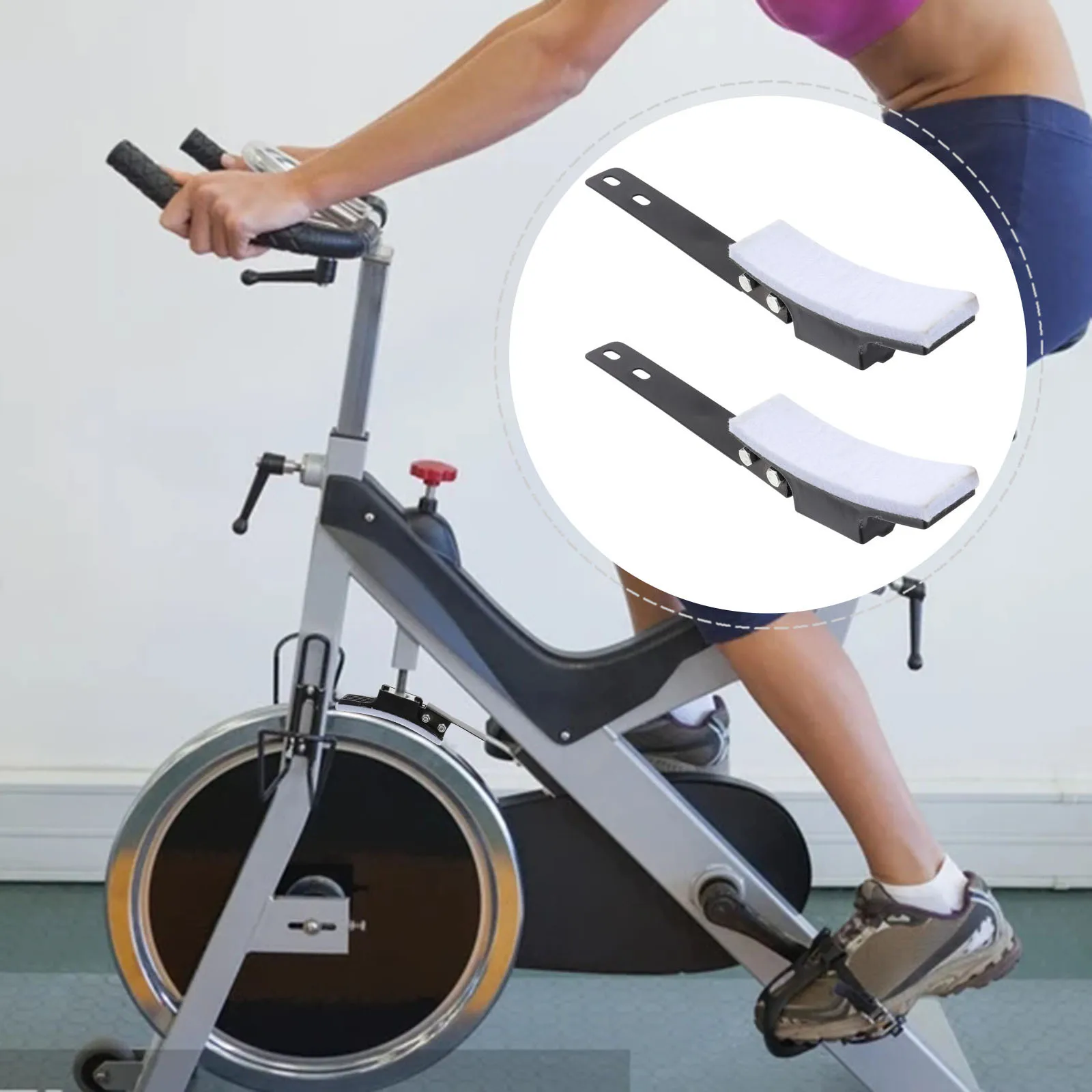 

2pcs Fitness Bike Brake Block Durable Non-Slip Replacement Parts For Exercise Bike Braking Disc Cycle Caliper Mute Brake Mat