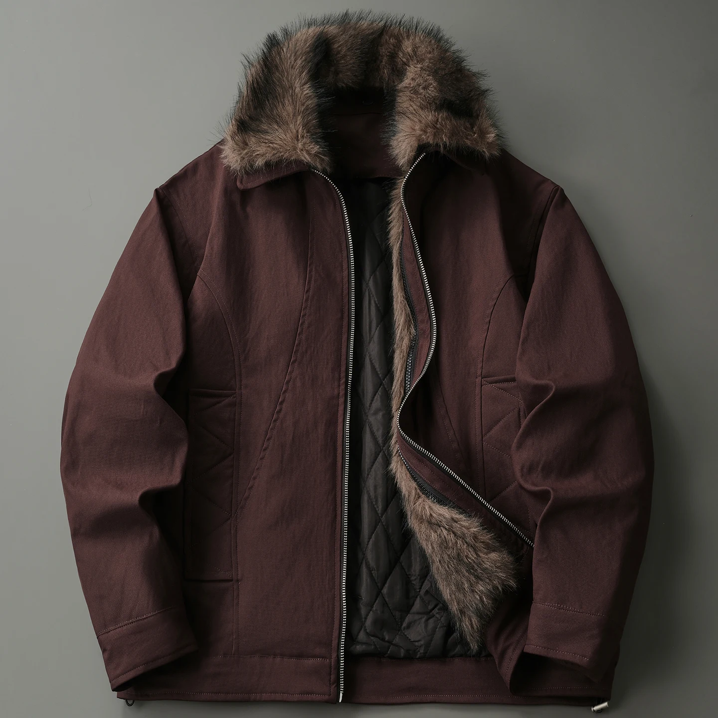 

Cotton casual coat jacket men's winter detachable fur collar fashion thickened cotton jacket