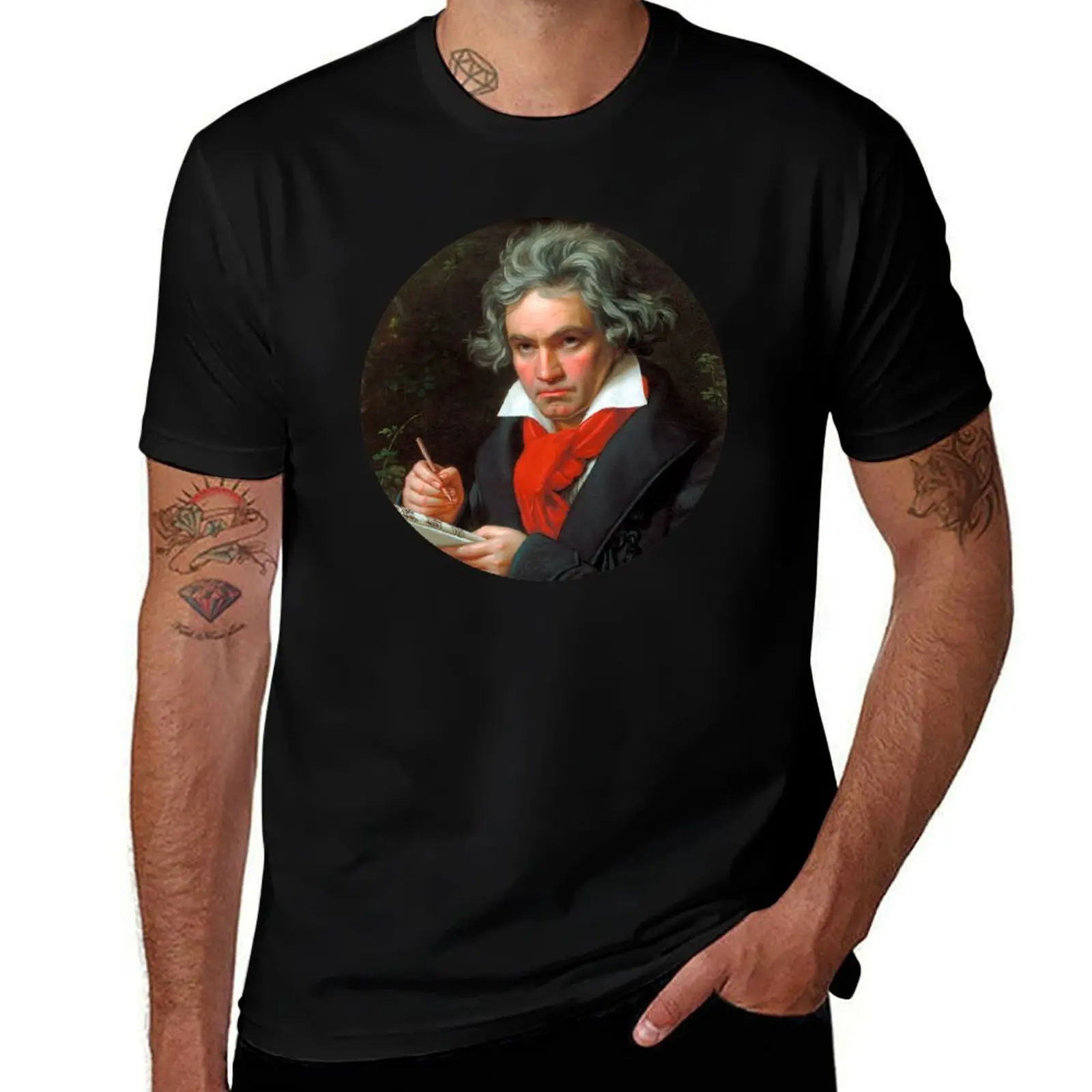 Ludwig van Beethoven Composer Portrait T-Shirt Odor Resistant Short Sleeve Top T-Shirt