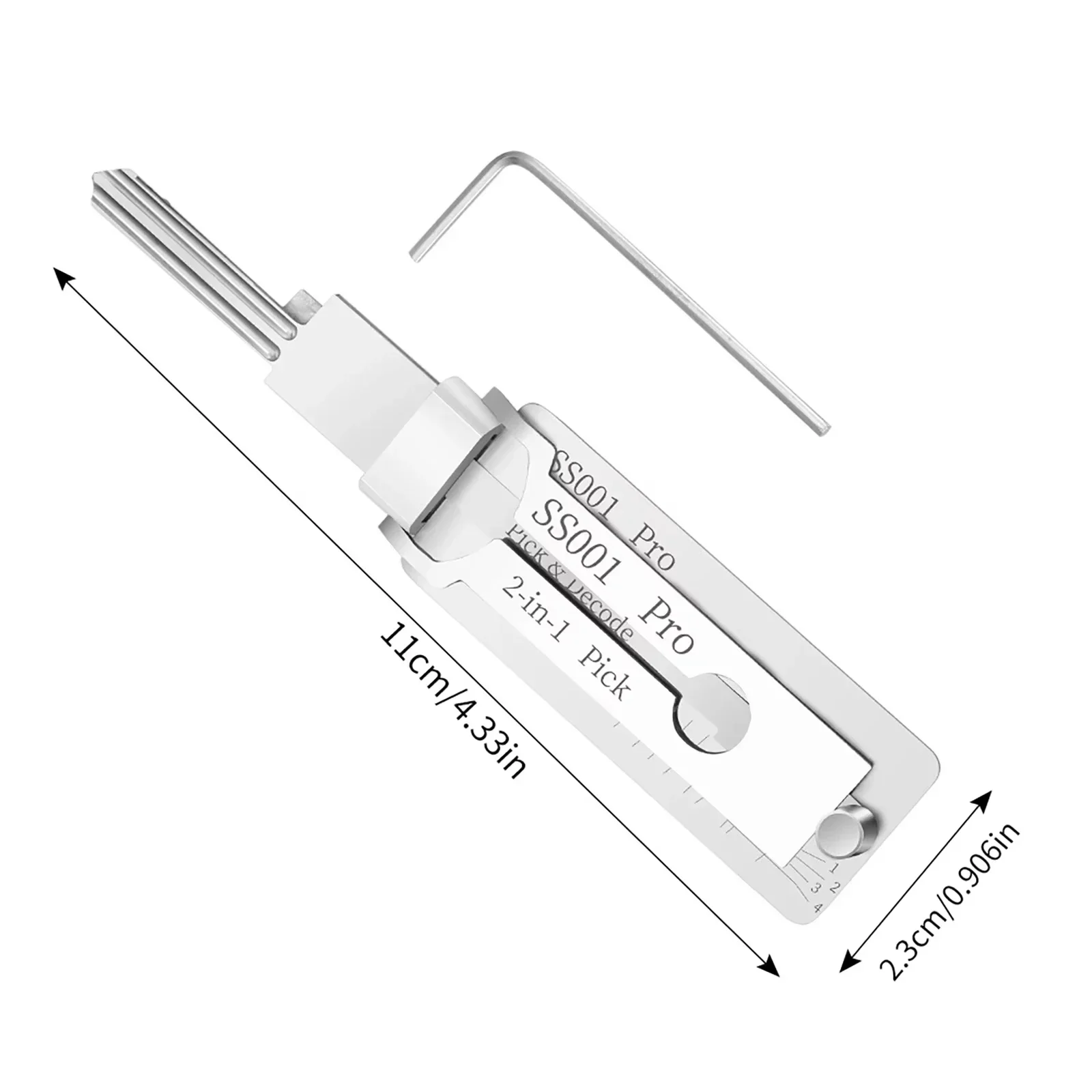 SS001 Pro Schlüsseldecoder Edelstahl 2-in-1 Schlossöffner Präzisions-Hakenschlüssel-Set Wartungs- und Reparaturwerkzeug zum Entsperren – Detail 4