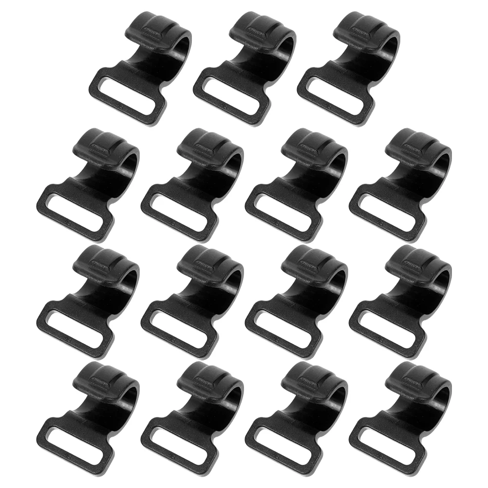 15 Pcs Tent Accessories Connection Hooks Pole Plastic Organizer Cord Portable Black Camping