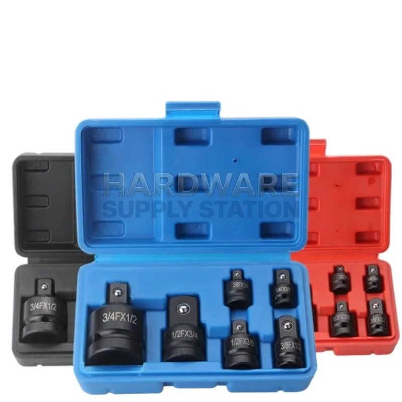 

Набор пневматических насадок для авторемонта, 6 предметов, красный кейс, адаптер, пневматическая головка 1/2 и 3/4 дюйма