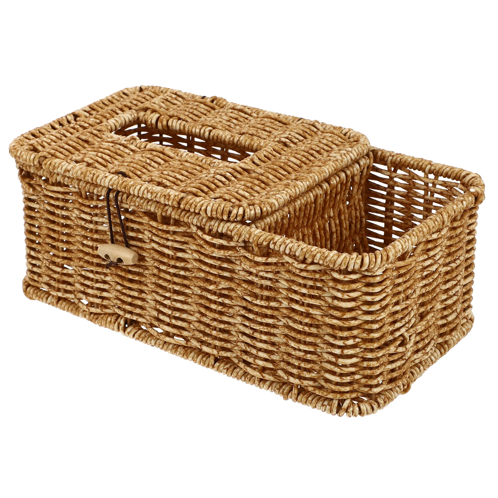 

Napkin Cover Rattan Wicker Storage Case Removable Tissue Box Desk Hand-Woven Paper Towel Holder Facial Tissue Dispenser Basket