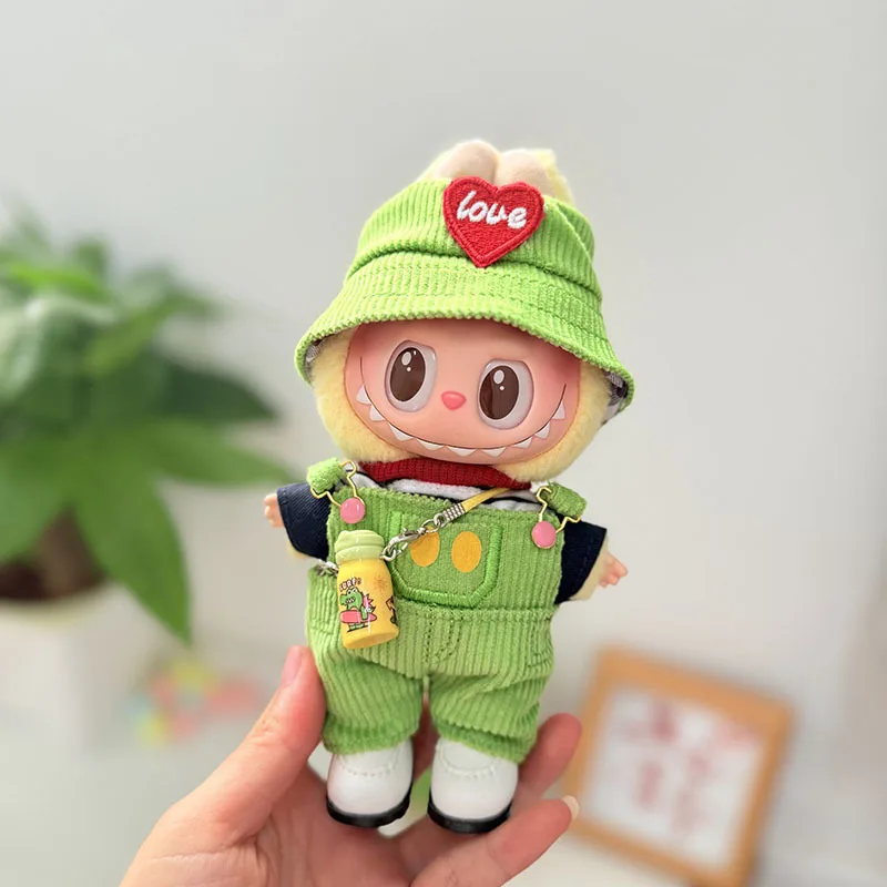 

17cm Labubu 1-3 Gen Doll Outfits | Green Suspender Pants Set | Clothes for Labubu Pendants Accessories