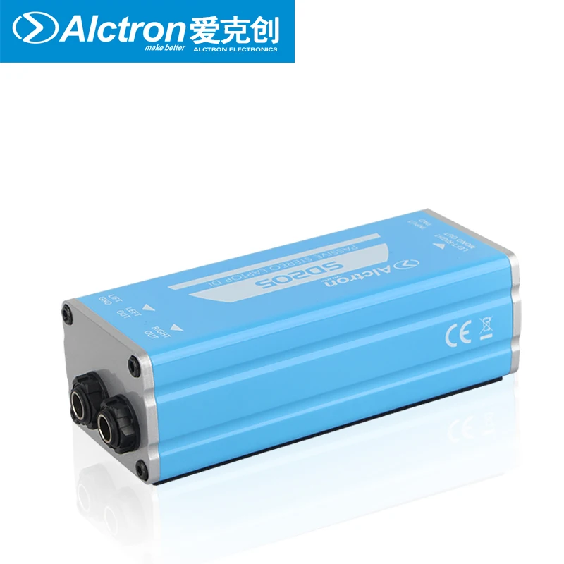 Alctron SD205 السلبي المباشر صندوق ستيريو دي صندوق تحويل غير متوازن إلى توازن الصوت إشارة المعالج مع كابل موصل 3.5 مللي متر