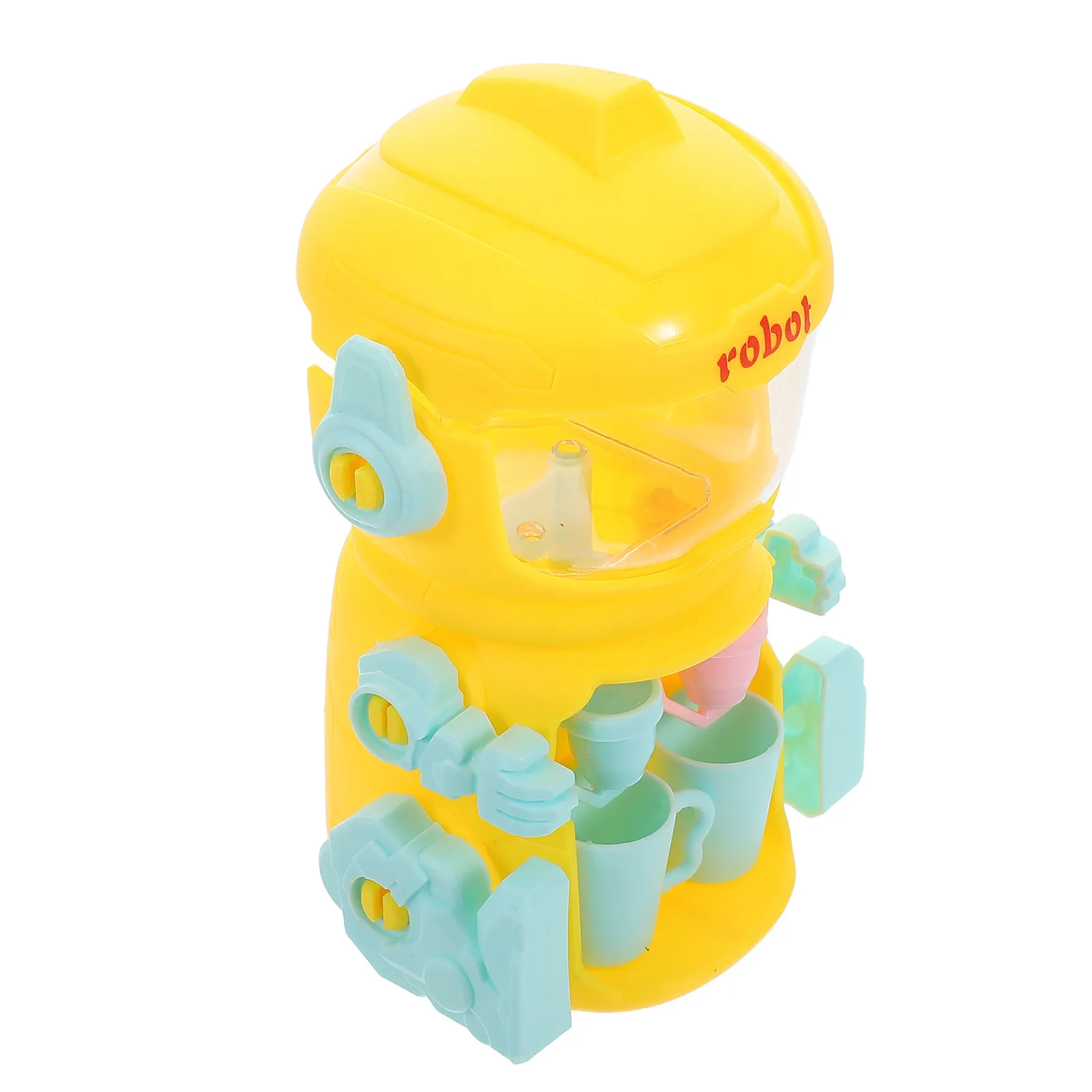

Childrens Mini Water Dispenser Dual Spout Cute Robot Style Portable Tabletop Desktop Water Fountain for Pretend Play Simulation