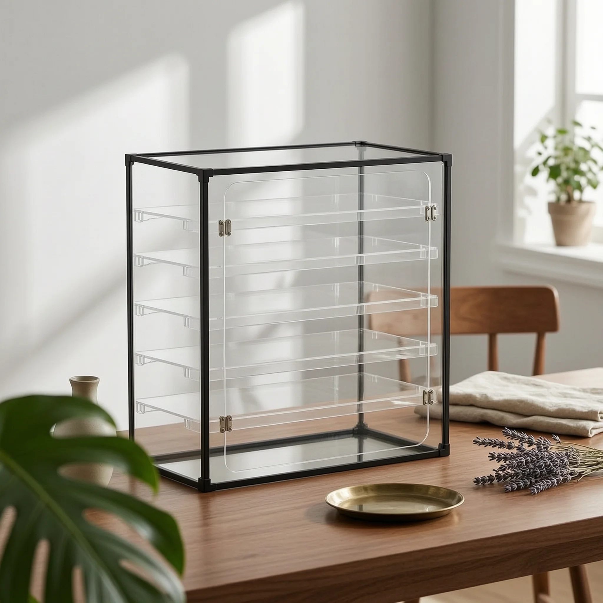 Desk Setup Studio - Keyboard Storage Cabinet Transparent Keyboard Display