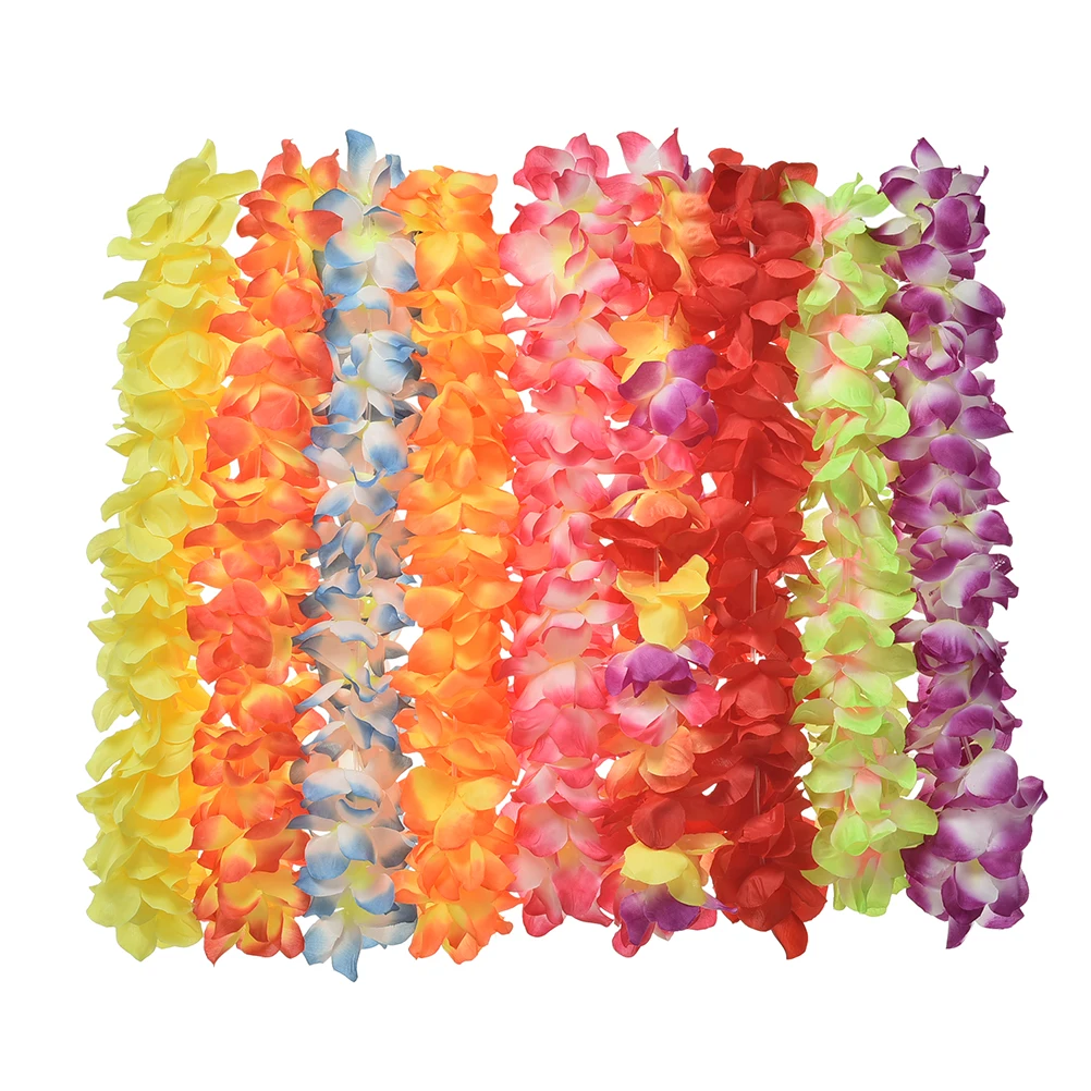 Hawaiian Leis Simulated Silk Flower Leis Dance Party Fancy Dress Garland 8 Color