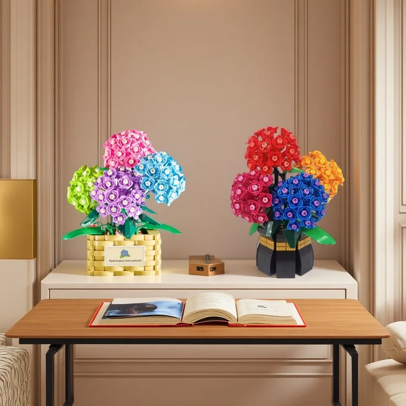 

800 PCS Classic Decorative Flower Building Block Toy, Desktop Ornament, New Year, Valentine's Day, Teacher's Day, Birthday Gift