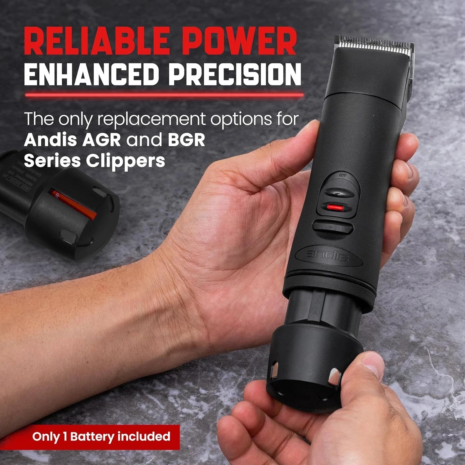 

High-Capacity 2100mAh NiMH Replacement Battery for Andis AGR BGR BGRC Clippers, Japanese Cells, Long-Lasting Power