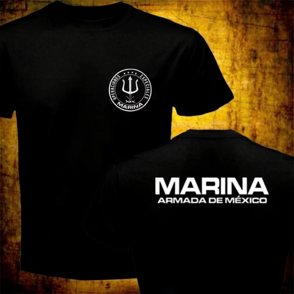 2026 New Marina Tactical Oversized Unisex Streetwear T Shirt Family Matching Trident Naval Circle Logo Graphic Short Sleeve Tee