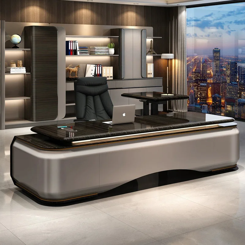 Modular office furniture modern design luxury black executive desk Ceol beautiful wooden office chair table