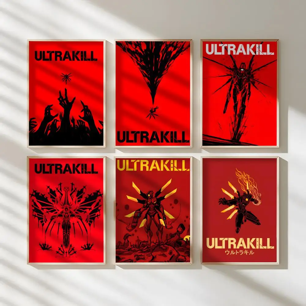 Video Game U-Ultrakill Painting Calligraphy Waterproof Canvas Art Wrinkle Free Wall Hanging For Home Living Room Bedroom Decor