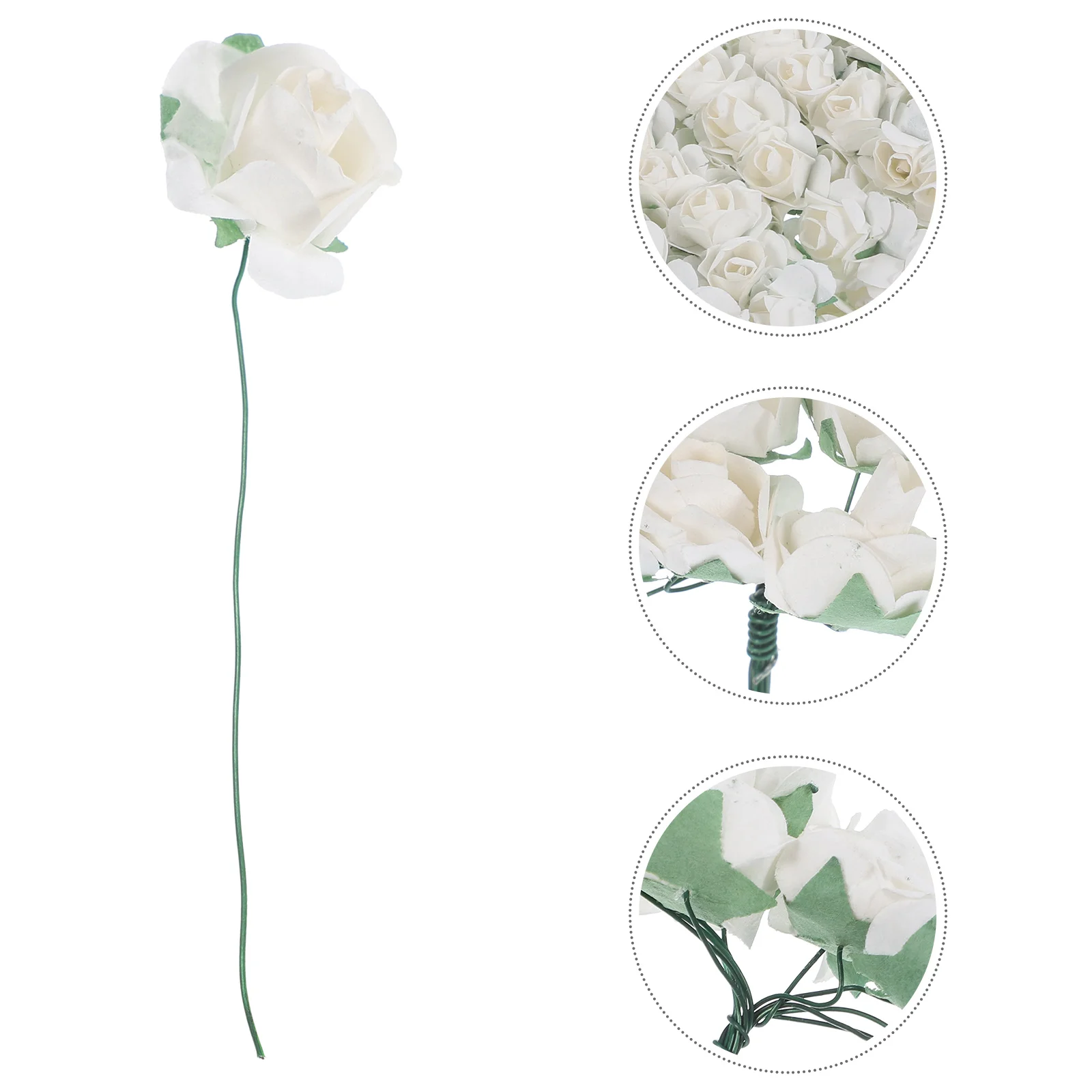 

144 Pcs Paper Rose Simulation Imitation Decor Fairy Simulated DIY Roses Artificial Flowers Bulk Crafts