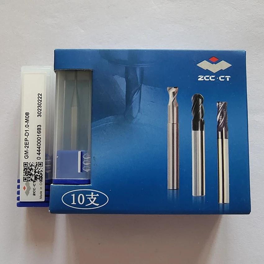 

GM-2EP-D1.0-M08 ZCC.CT GM-2EP Two edge straight shank long neck short edge flat end mills D1.0*8*50 2T 2 Flutes Flat End Mills