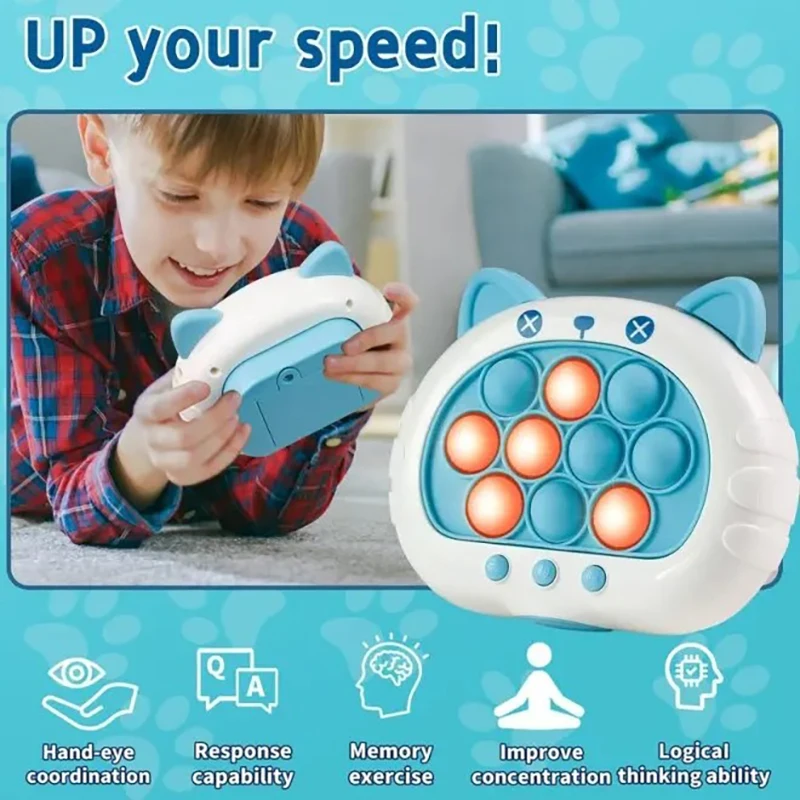 Gioco Elettronico Pop Quick Push a Bolle in 3 Colori, 1 Pezzo, Giocattolo Divertente per Bambini, Antistress Sensoriale, Regalo
