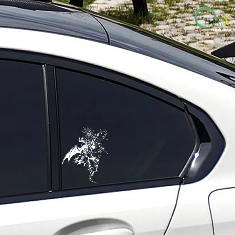 Demon Bat Wing Car Sticker, Dark Gothic Motorcycle Decal, Universal Truck SUV Body Decor Vinyl Graphics - view 5