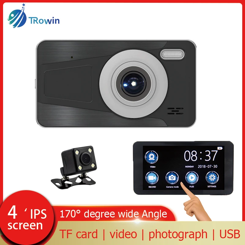 

Dash Camera HD1080P Touch Screen Dual lens Car DVR Front Rear Wide Angle Loop recording Night Vision Motion Detection G-sensor