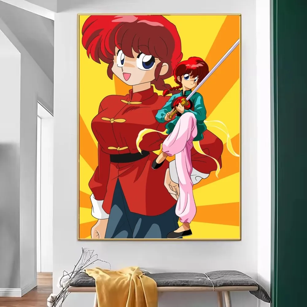 Ranma 1 2 Anime  Poster Fancy Wall Sticker for Living Room Bar Vintage Decorative Painting Middle