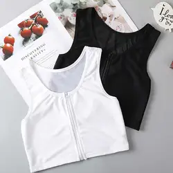Tank Top Tomboy Breast Shaper Vest Binder Sports Underwear Strengthen Reinforced Short Corset Clothing Women White M