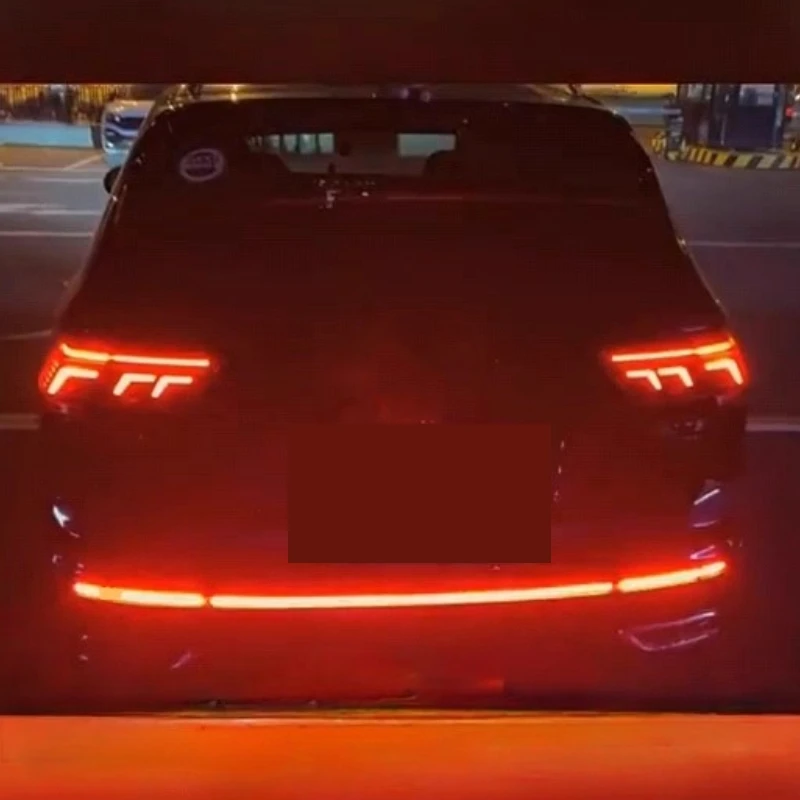 المصد الخلفي LED من خلال مصباح لسيارة Volkswagen vw Tiguan L 2022 2023 2024 تعديل مصباح مكبح بدوره إشارة #5