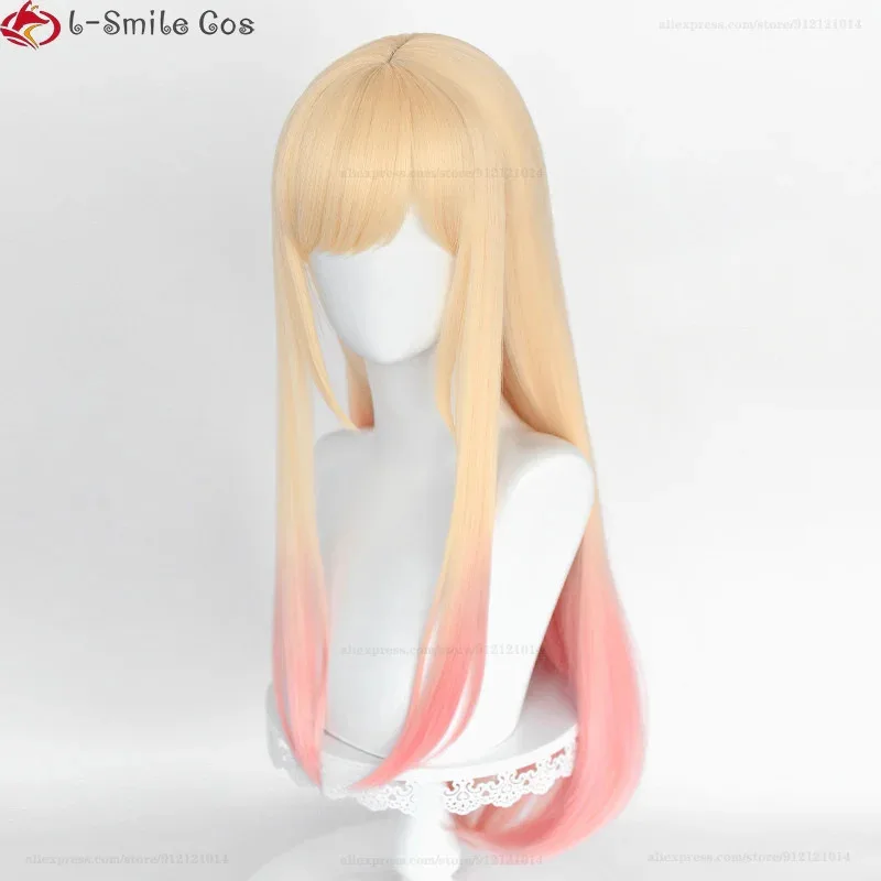 111 www 2 أنماط أنيمي تأثيري/التدرج كيتاجاوا مارين الباروكات مقاومة للحرارة الشعر الاصطناعية + غطاء شعر مستعار