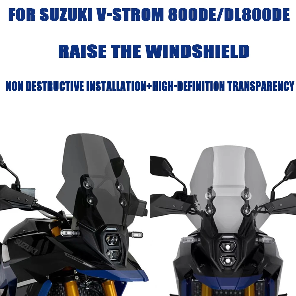 Motorcycle Heightened Windshield Accessories For SUZUKI V-STROM 800DE DL800DE Sports Front Windshield Acrylic Deflector 800DE