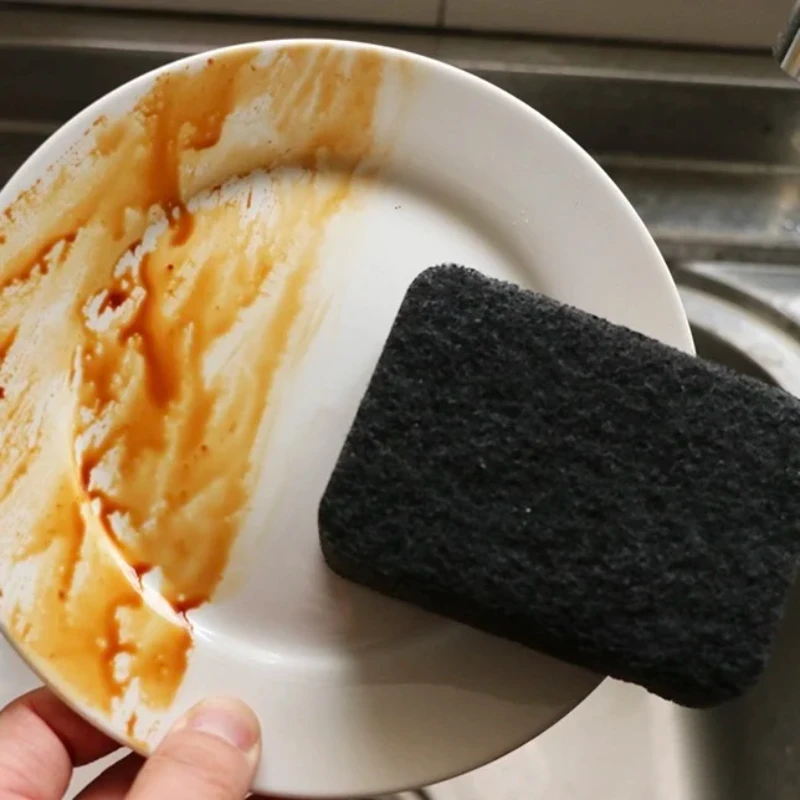 Esponjas de limpieza de poliuretano duraderas, almohadillas de fregado versátiles para paredes de cocina, baño y dormitorio, algas negras, 5/10 Uds.