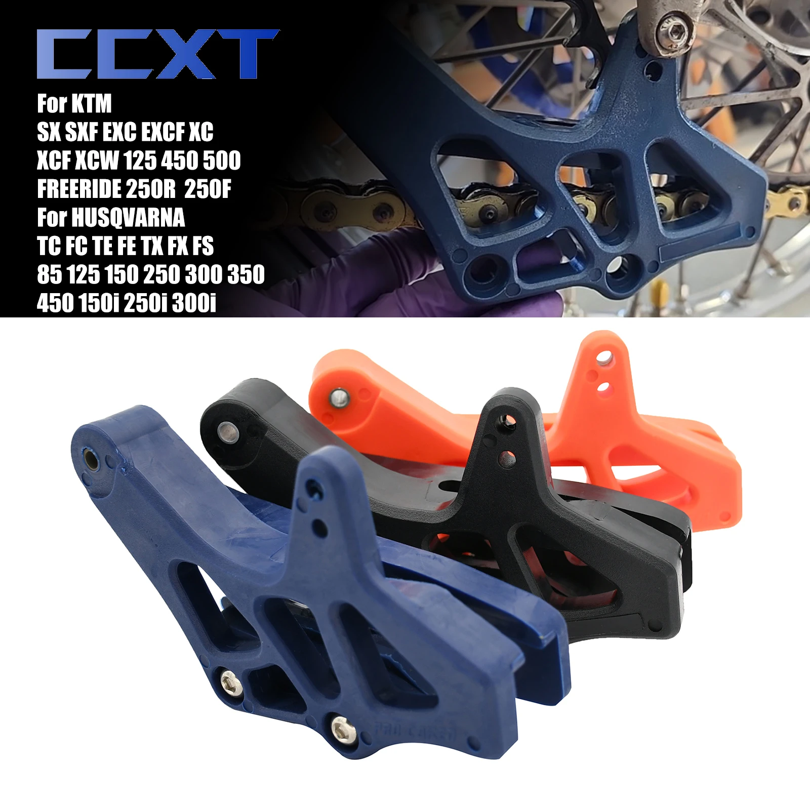 

Motorcycle Plastic Chain Guide Guard Protector For Husqvarna FC FX TX TE FE TC 125-501 For KTM EXC EXCF SX SXF XC XCF 2008-2020