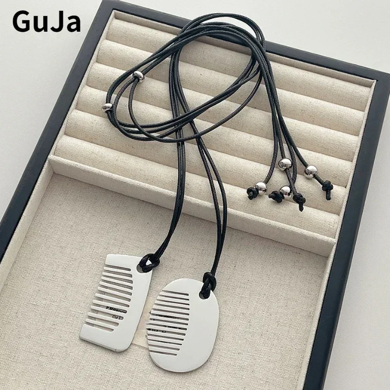 Trendy Jewelry Cute Temperament One Layer Cord Small Single Comb Shape Pendant Necklace For Women Fashion Accessories