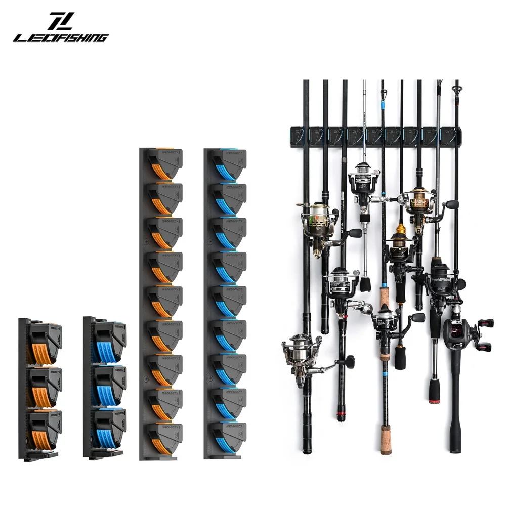 Multifunktionale Locken Stange Rack Wand Montiert Angeln Getriebe Display-ständer Langlebige Vertikale Lagerung Rack Angeln Ausrüstung Organizer