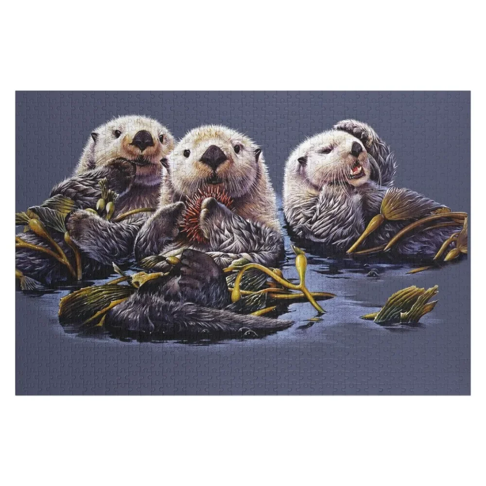 

Sea Otter Trio Jigsaw Puzzle Toys For Children Personalize Puzzle