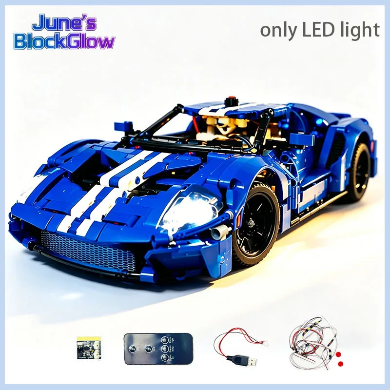 Комплект светодиодных фонарей для LEGO 2022 Ford GT SportCar 42154, набор аксессуаров для строительных блоков, лампы и игрушек, рождественский подарок (модель в комплект не входит)