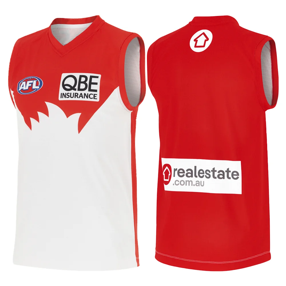 

25 Australian Rules Football Training Jerseys Men Must-have Jerseys for Fans Sydney 3D Printed Swans Sports Quick Drying Jerseys