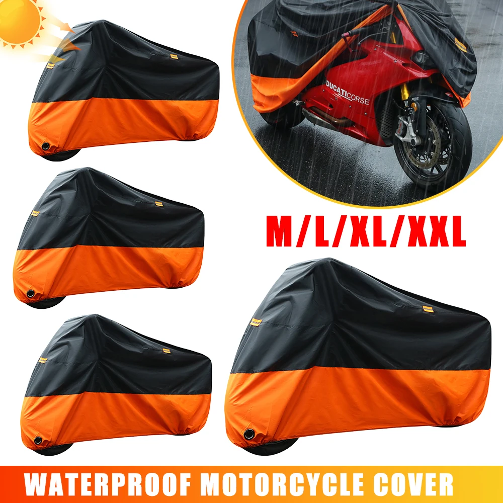 Outdoor Motorcycle Cover Waterproof Dustproof Motorbikes Scooter Covers Outdoor Rain UV Protector Cover Motorcycles Accessories